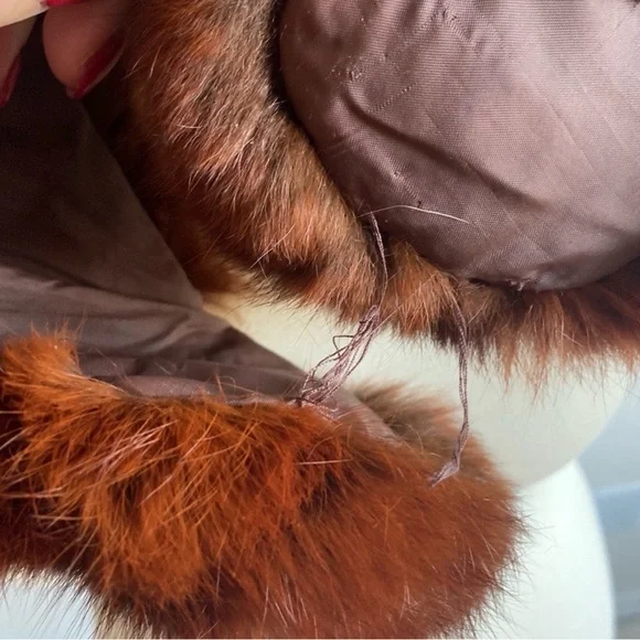 VINTAGE Reddish brown real fur collar~stole~ Wrap~Gadsby~flapper~1920s style - Picture 14 of 14